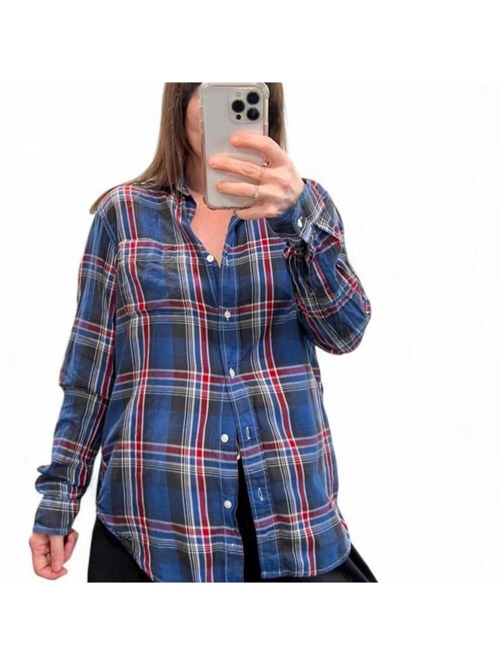 Y2K Ralph Lauren Plaid Boyfriend Button Up
